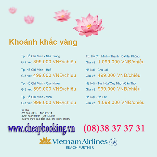 Khuyến mãi khoảnh khắc vàng  Vietnam airlines