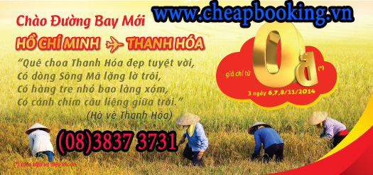 Chào đường bay mới TP. Hồ Chí Minh –Thanh Hóa Giá chỉ từ 0 đồng